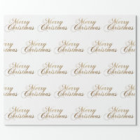 Merry Christmas Rose Gold Glitter Script Elegant Wrapping Paper | Zazzle