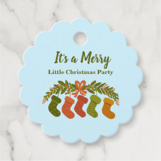Merry Christmas in Holly’s Boots Party Gift Favor Tags
