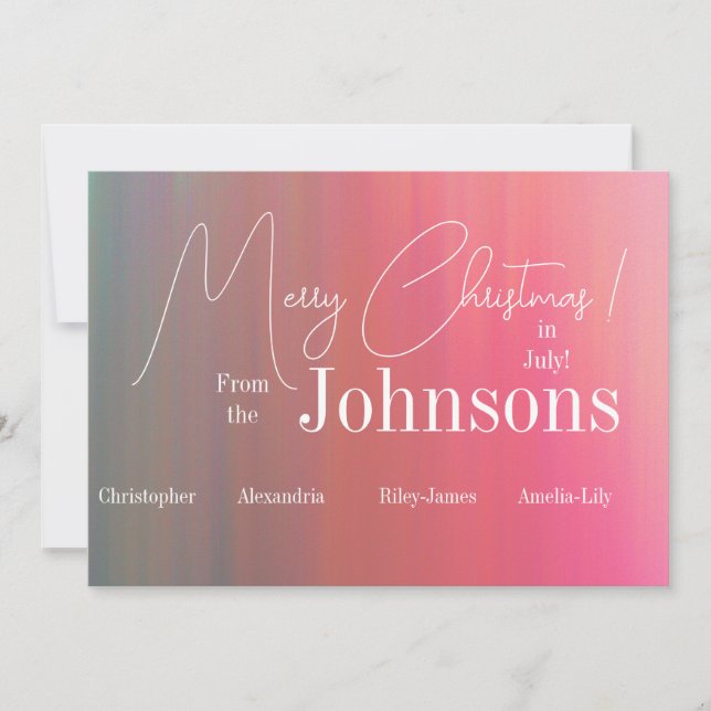 Merry Christmas in July Holiday Card (Front)