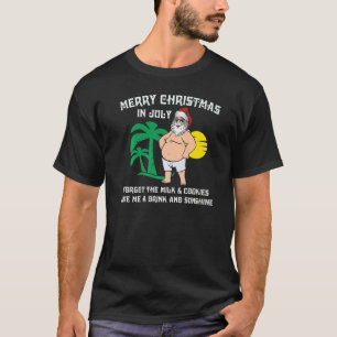 Merry Christmas In July Pool Party Santa  Graphic T-Shirt
