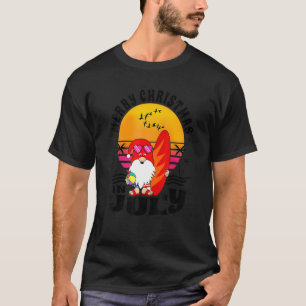 Merry Christmas In July Summer Surfing Santa Claus T-Shirt
