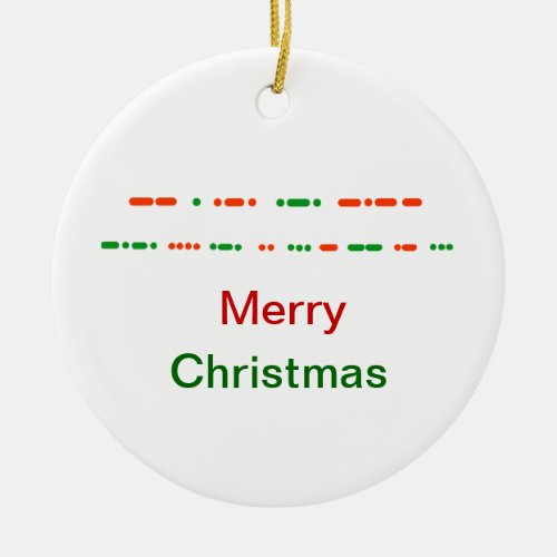 Merry Christmas in Morse Code Xmas Ornament