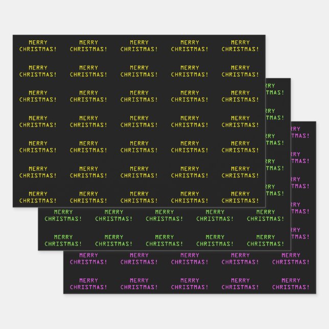 "MERRY CHRISTMAS!" in Nerdy Geeky Computer Text Wrapping Paper Sheets (Set)
