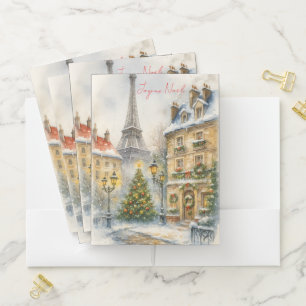 Merry Christmas in Paris Pocket Folder 