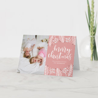 Merry Christmas in Pink Holiday Card