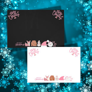 Merry Christmas in Pink on black or white Placemat