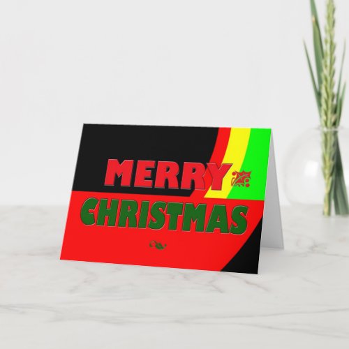 Merry Christmas in Rasta Colors Holiday Card