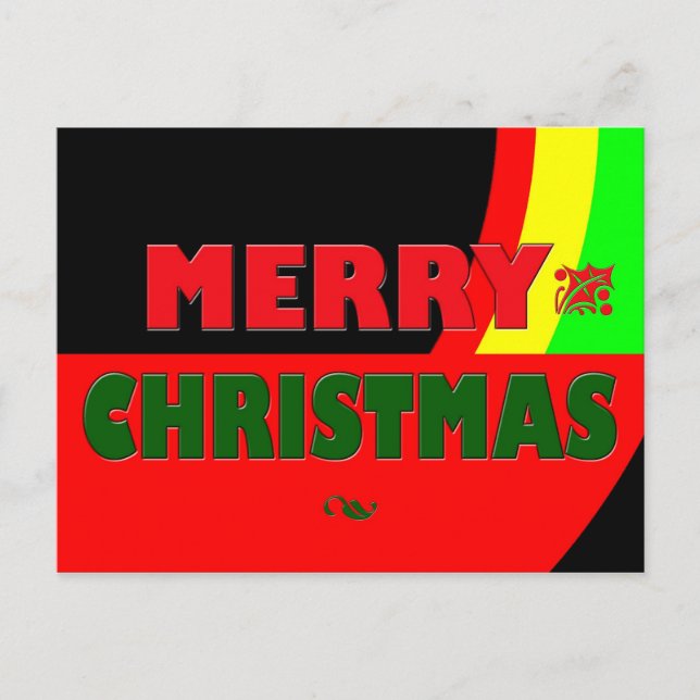 Merry Christmas in Rasta Colors Holiday Postcard (Front)