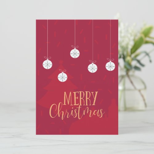 Merry Christmas in Red Christmas Greeting Card