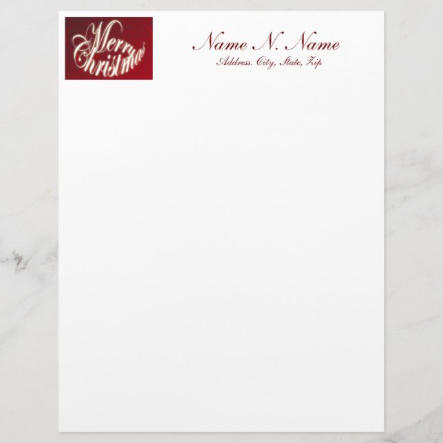 Merry Christmas in Red Letterhead (Front)