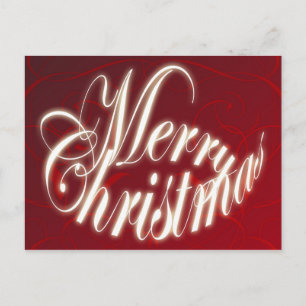 Merry Christmas in Red Postcard