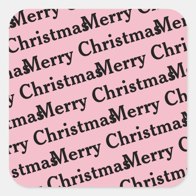 Merry Christmas in repeat pattern Square Sticker (Front)