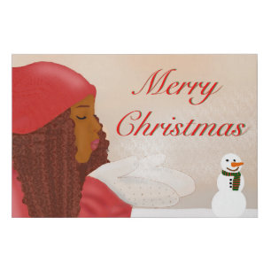 Merry Christmas in the Snow Faux Canvas Print