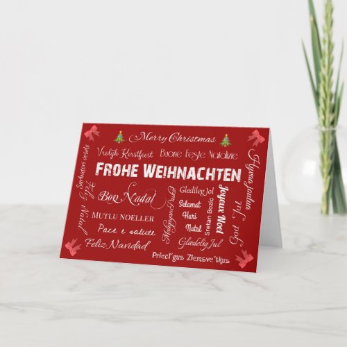 Merry Christmas in various languages Card