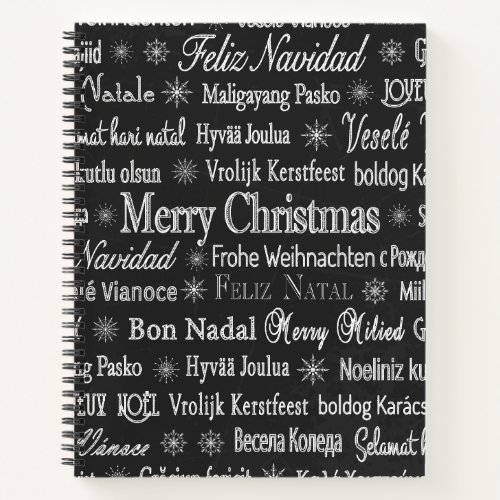 Merry Christmas in Various Languages Notebook