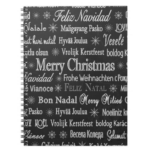 Merry Christmas in Various Languages Notebook