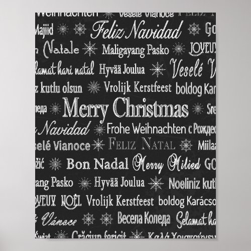 Merry Christmas in Various Languages Poster