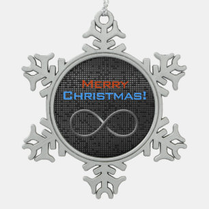 Merry Christmas! - Infinity Christmas Snowflake Pewter Christmas Ornament