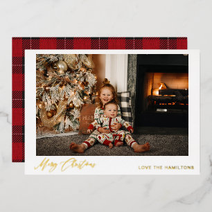 Merry Christmas Instant Photo Foil Invitation