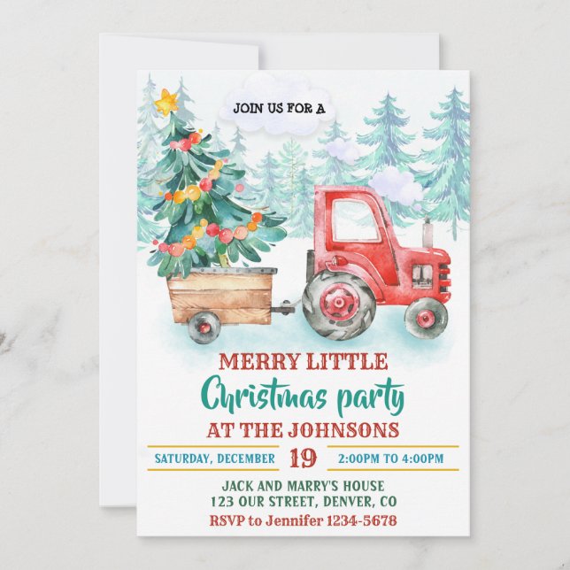 Merry Christmas invitation Christmas party invite (Front)