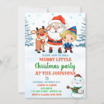 Merry Christmas invitation Christmas party invite<br><div class="desc">Merry Christmas invitation Christmas party invitation Holiday invitation Santa Claus invitation.
Invite your friends with this brightful and colorful Merry little Christmas invitation featuring Sant Claus,  reindeer,  an elf and cute snowman with banjo!

Simply edit this easy to use template in Personalizing menu to make it special.</div>