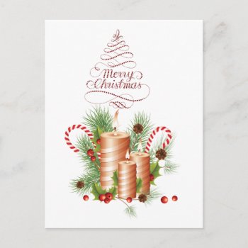 Merry Christmas Invitation Postcard by MargaretStore at Zazzle