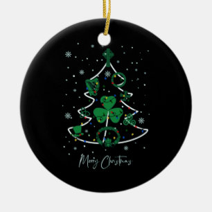 Merry Christmas Irish Ceramic Ornament