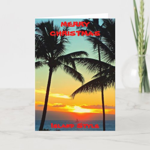 MERRY CHRISTMAS  ISLAND STYLE  HAWAII HOLIDAY CARD