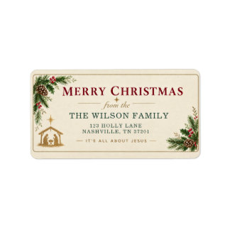 Merry Christmas It’s All About Jesus Editable  Label