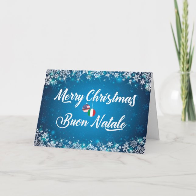 Merry Christmas Italian Card, Buon Natale Holiday Card (Front)