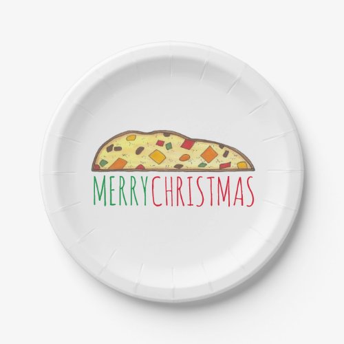 Merry Christmas Italian Fruitcake Biscotti Plates