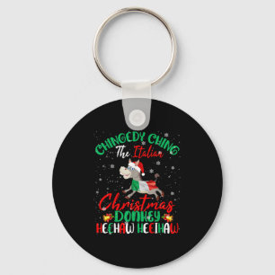 Merry Christmas Italian Funny Italian Santa Heehaw Keychain