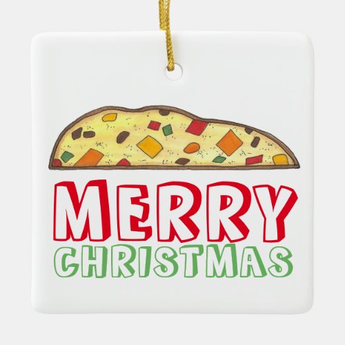 Merry Christmas Italian Holiday Biscotti Pastry Ceramic Ornament