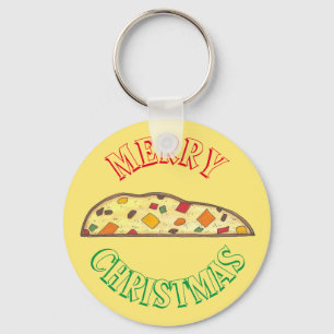 Merry Christmas Italian Holiday Biscotti Xmas Food Keychain