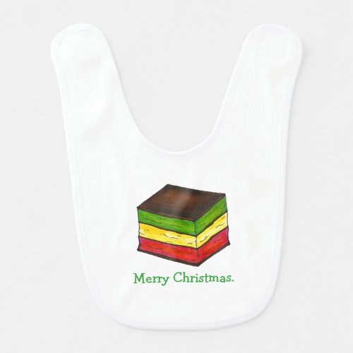 Merry Christmas Italian Rainbow Seven Layer Cookie Baby Bib