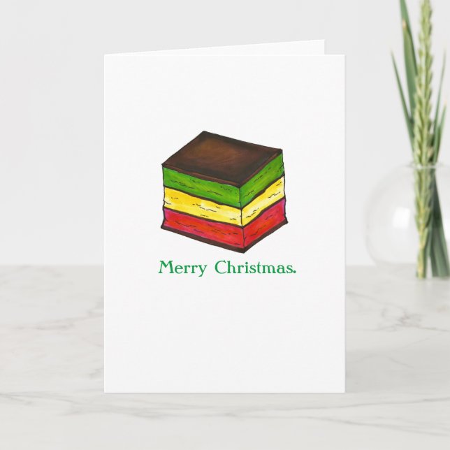 Merry Christmas Italian Rainbow Seven Layer Cookie Holiday Card (Front)