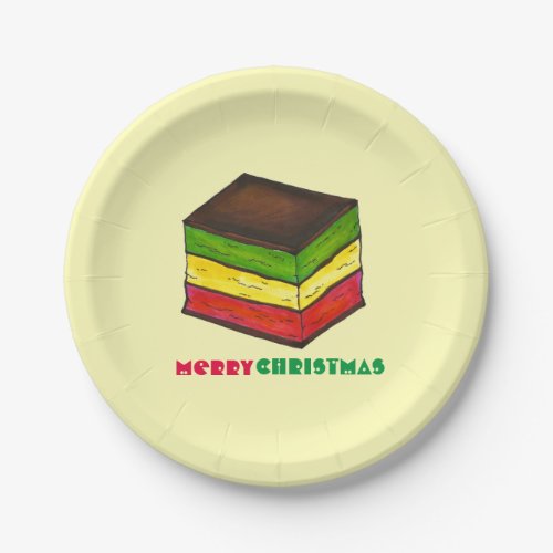 Merry Christmas Italian Rainbow Seven Layer Cookie Paper Plates