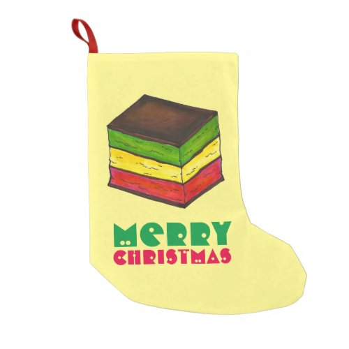 Merry Christmas Italian Rainbow Seven Layer Cookie Small Christmas Stocking