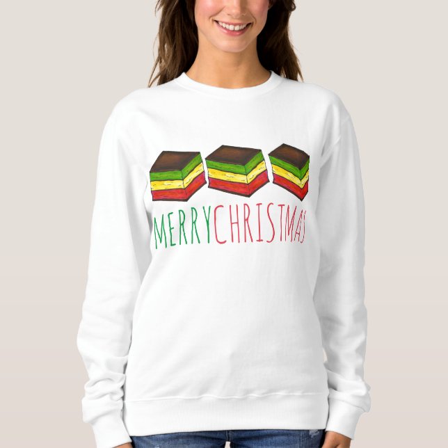 Merry Christmas Italian Rainbow Seven Layer Cookie Sweatshirt (Front)