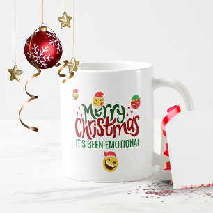 Merry Christmas It's Been EMOTIONAL Funny EMOJI Coffee Mug