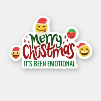 Merry Christmas It's Been EMOTIONAL Funny EMOJI Sticker