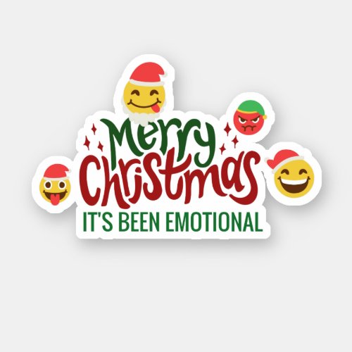 Merry Christmas Its Been EMOTIONAL Funny EMOJI Sticker