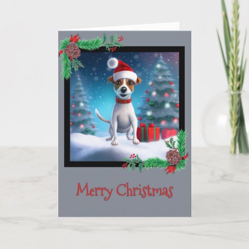 Merry Christmas Jack Russel Terrier Greeting Card