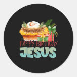 Merry Christmas Jesus Is The Gift To The World Chr Classic Round Sticker