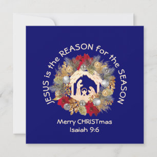Merry Christmas JESUS IS THE REASON Christian Holiday Card