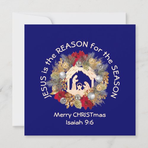 Merry Christmas JESUS IS THE REASON Christian Holiday Card