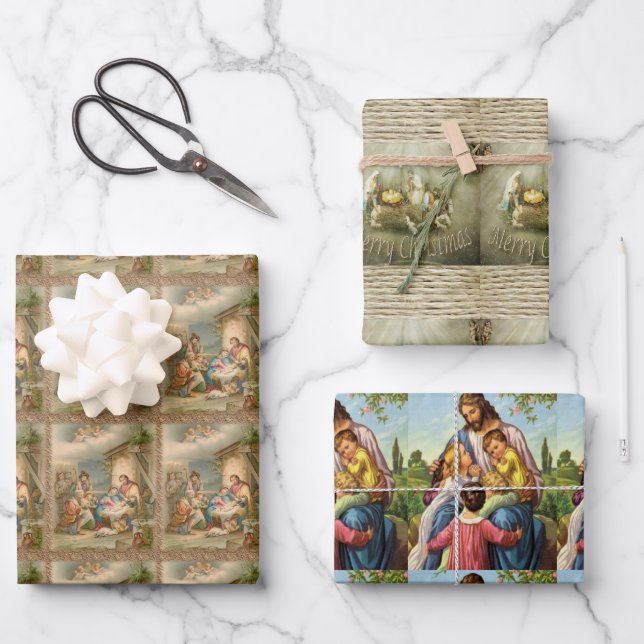 Merry Christmas Jesus Wrapping Paper Sheets (Front)