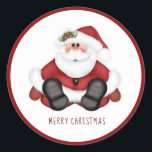 Merry Christmas Jolly Santa Claus Classic Round Sticker<br><div class="desc">Christmas Jolly Santa Claus</div>