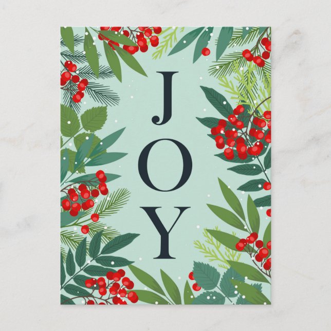 Merry Christmas JOY Corporate Greeting Holiday Postcard (Front)