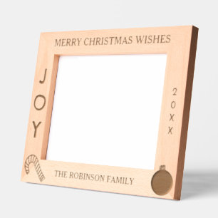 Merry Christmas Joy Name 10 x 8 Photo Engraved Frames